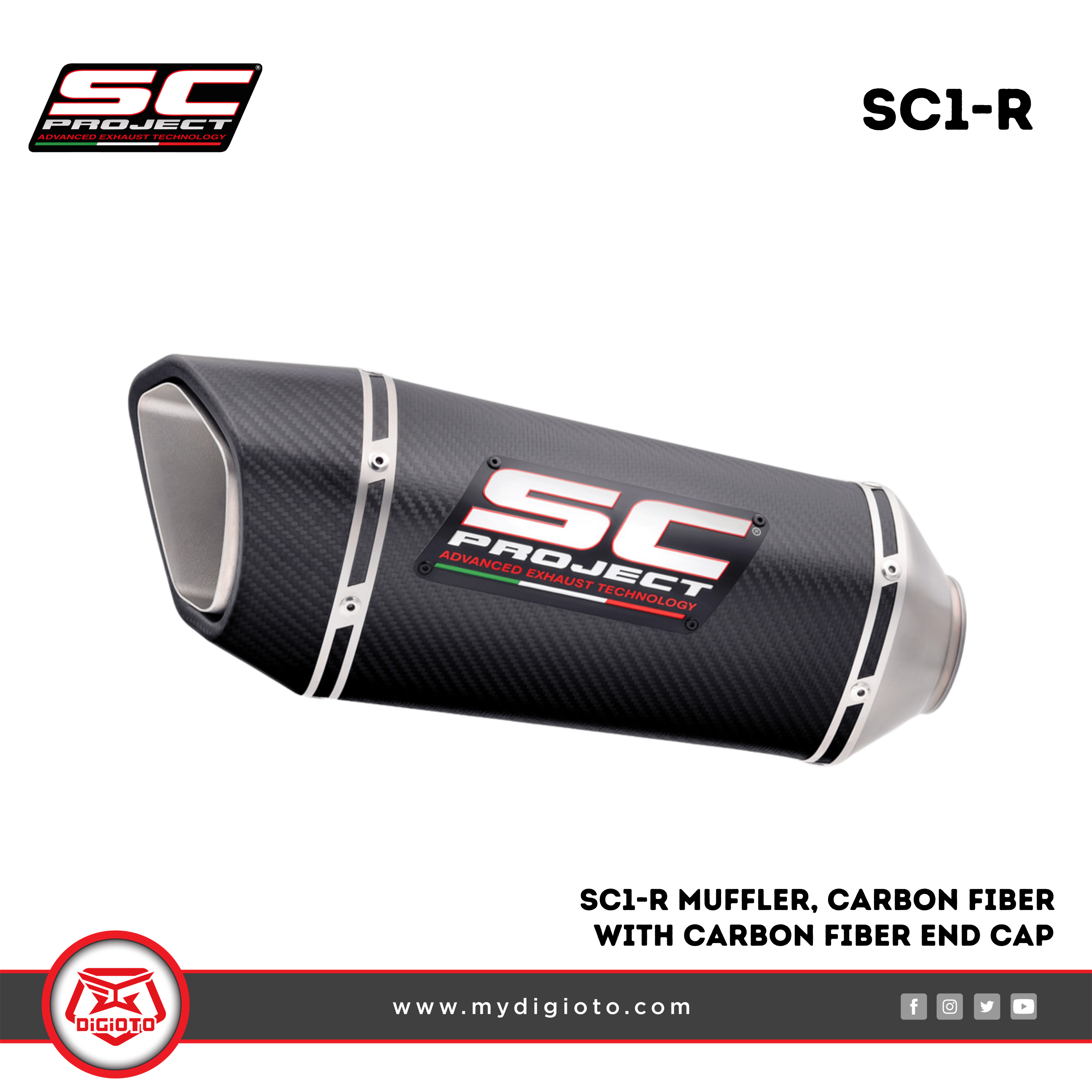 SC1-R Muffler, Carbon fiber SC1-R Muffler, Carbon fiber