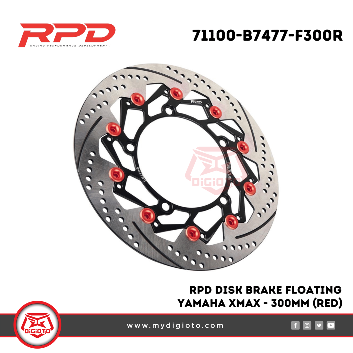 RPD Disk Brake Floating yamaha xmax red