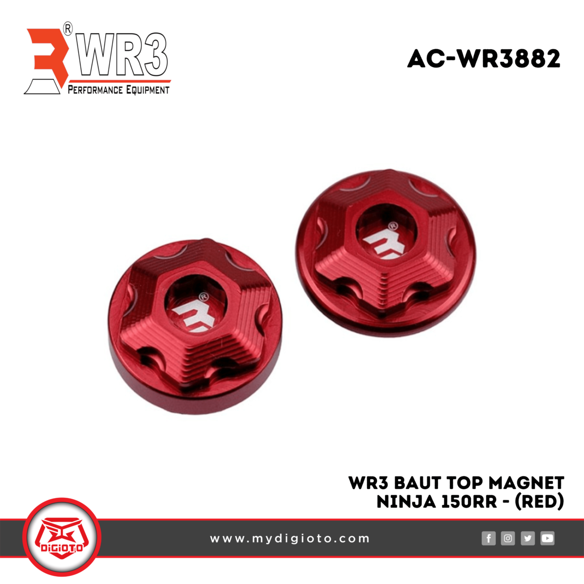 WR3 Baut Top Magnet Ninja 150RR - Red