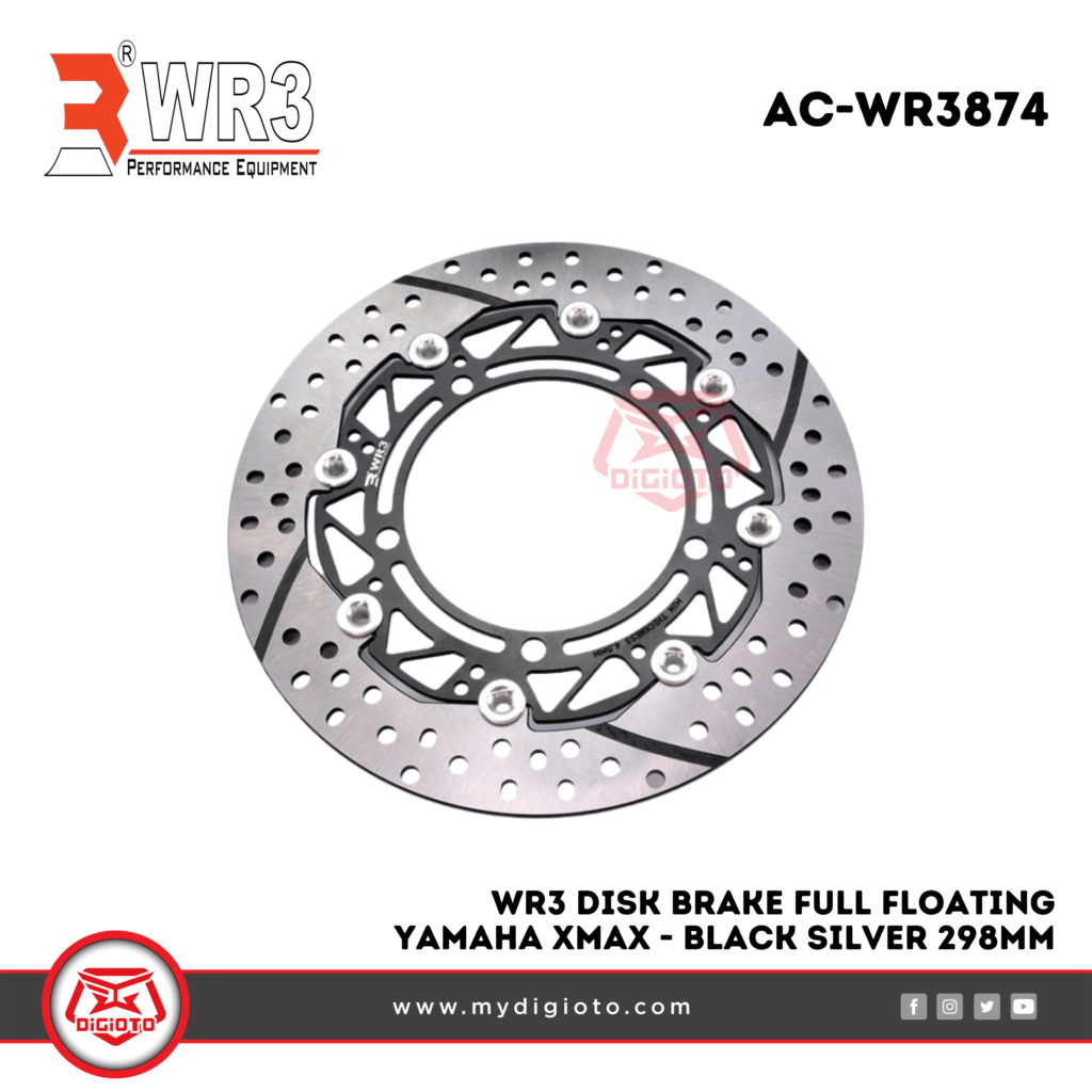 WR3 Disk Brake Full Floating 298MM Yamaha Xmax - Black Silver